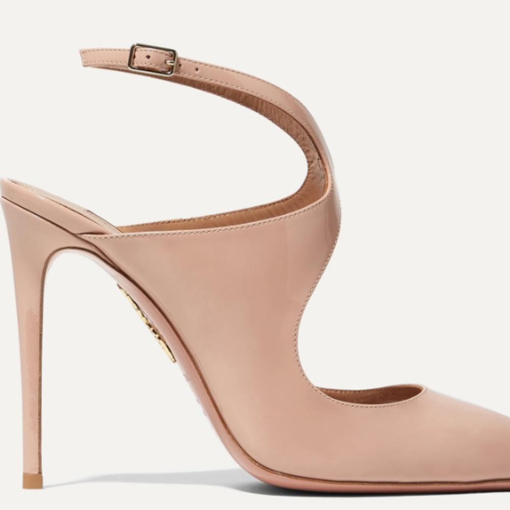 Aquazzura Talana 105 cutout patent-leather slngbac